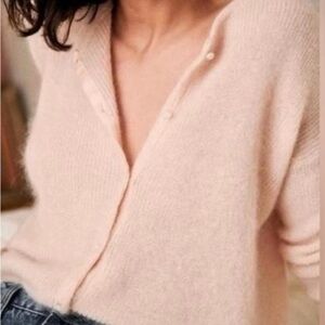 Sézane Gaspard reversible cardigan. Light pink